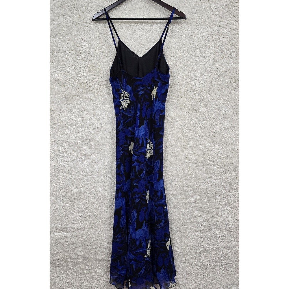 Tulips Womens Floral Slip Dress Blue Black Size Medium Y2K Romantic Fairycore - Picture 5 of 13